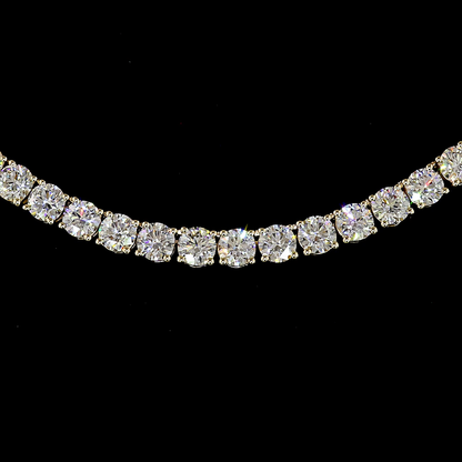 13.69 CTTW Round Lab Grown Diamond Tennis Necklace 16.5" (E Color and VS1 Clarity)