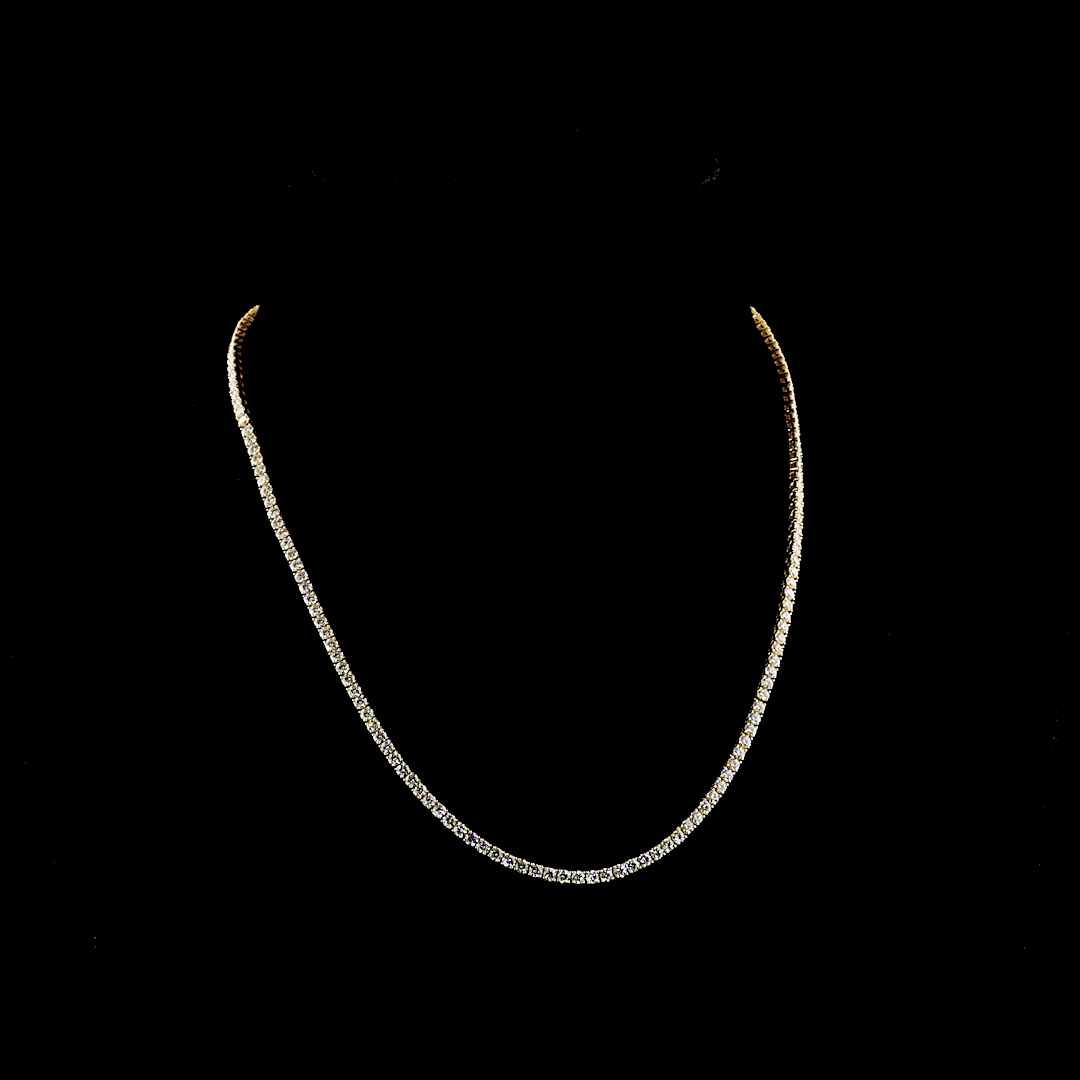 6.99 CTTW Round Lab Grown Diamond Tennis Necklace 16" (F Color and VS1 Clarity)
