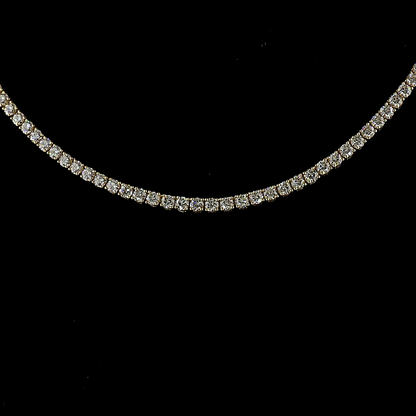 6.99 CTTW Round Lab Grown Diamond Tennis Necklace 16" (F Color and VS1 Clarity)