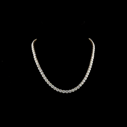 34.08 CTTW Round Lab Grown Diamond Tennis Necklace 16" (E Color and VS1 Clarity)