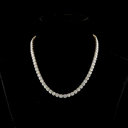 39.31 CTTW Round Lab Grown Diamond Tennis Necklace 16.5" (E Color and VS1 Clarity)