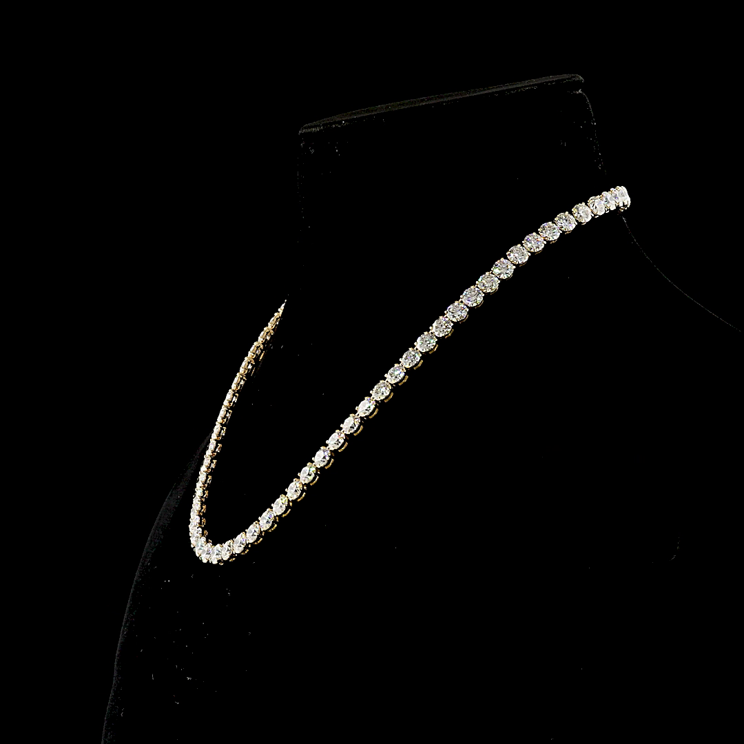 39.31 CTTW Round Lab Grown Diamond Tennis Necklace 16.5" (E Color and VS1 Clarity)