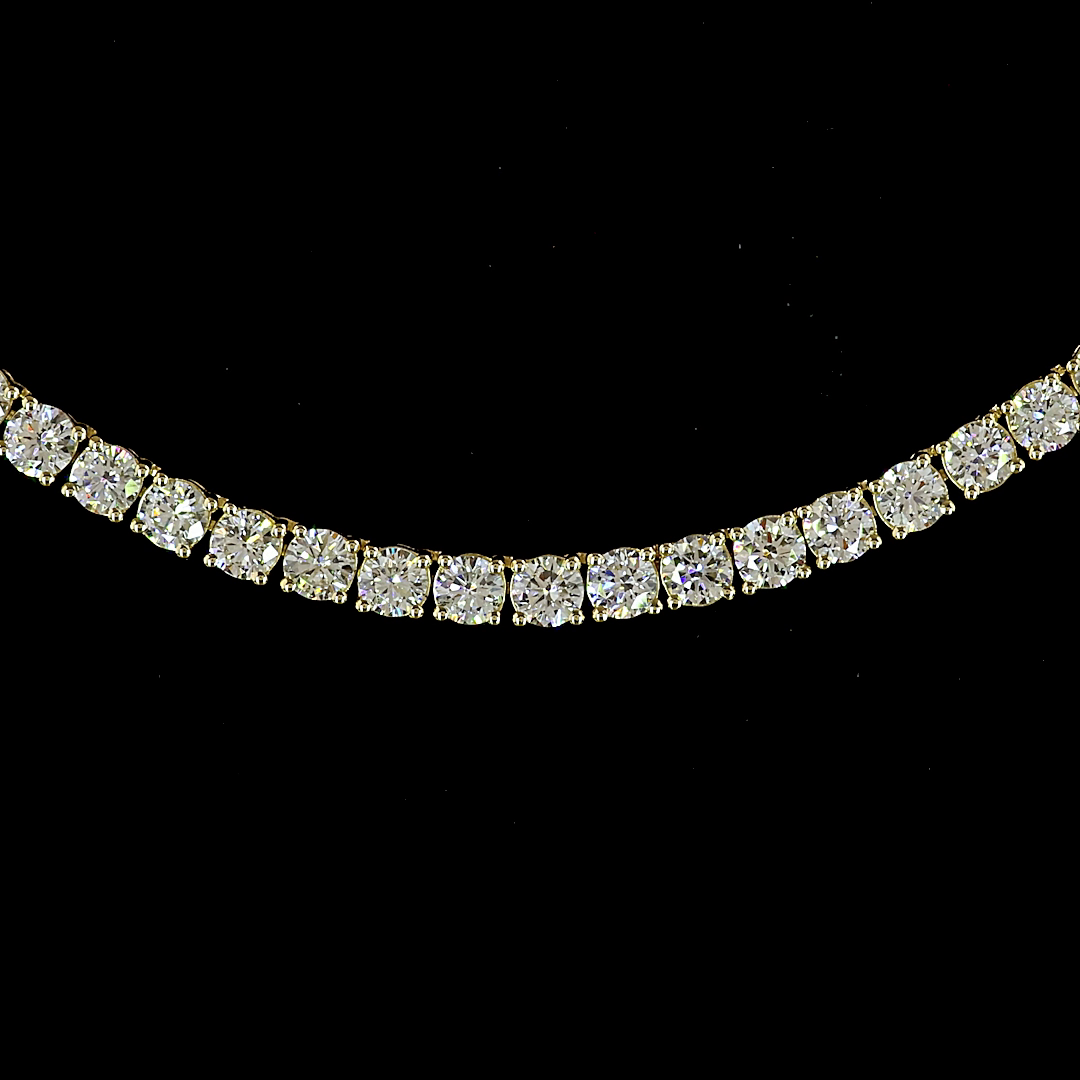 8.46 CTTW Round Lab Grown Diamond Tennis Necklace 18" (E Color and VS1 Clarity)
