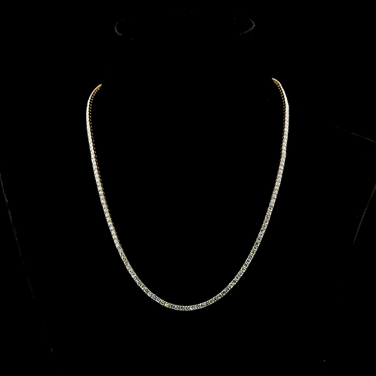 9.07 CTTW Round Lab Grown Diamond Tennis Necklace 18" (E Color and VS1 Clarity)