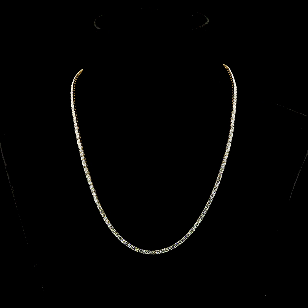 9.54 CTTW Round Lab Grown Diamond Tennis Necklace 18" (E Color and VS1 Clarity)