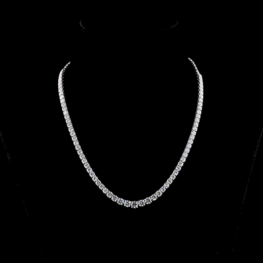15.71 CTTW Round Lab Grown Diamond Riviera Necklace 17" (E Color and VS1 Clarity)