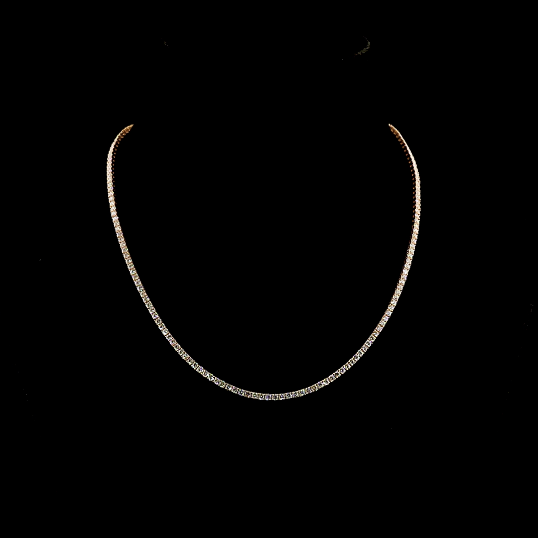 6.69 CTTW Round Lab Grown Diamond Tennis Necklace 16.5" (E Color and VS1 Clarity)