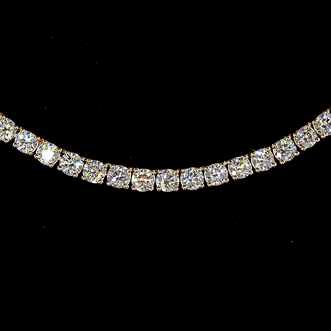 6.69 CTTW Round Lab Grown Diamond Tennis Necklace 16.5" (E Color and VS1 Clarity)