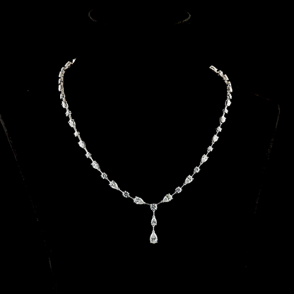 13.09 CTTW Pear Lab Grown Diamond Lariat Necklace 18" (E Color and VS1 Clarity)