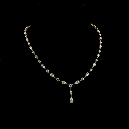 11.95 CTTW Pear Lab Grown Diamond Lariat Necklace 17" (D Color and VS1 Clarity)