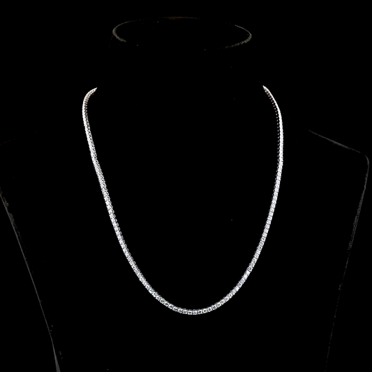 7.97 CTTW Round Lab Grown Diamond Tennis Necklace 18" (E Color and VS1 Clarity)