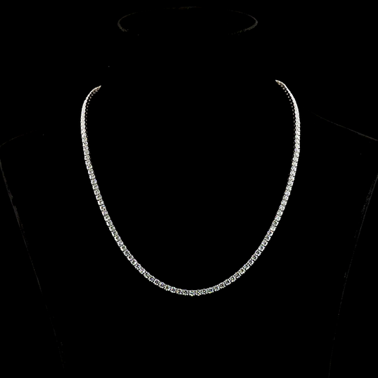 14.24 CTTW Round Lab Grown Diamond Tennis Necklace 18" (F/E Color and VS2/VS1 Clarity)