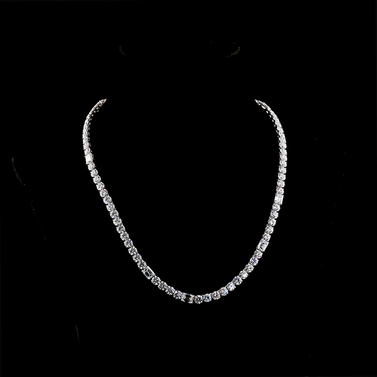 44.17 CTTW Emerald Lab Grown Diamond Tennis Necklace 19" (E Color and VVS2 Clarity)