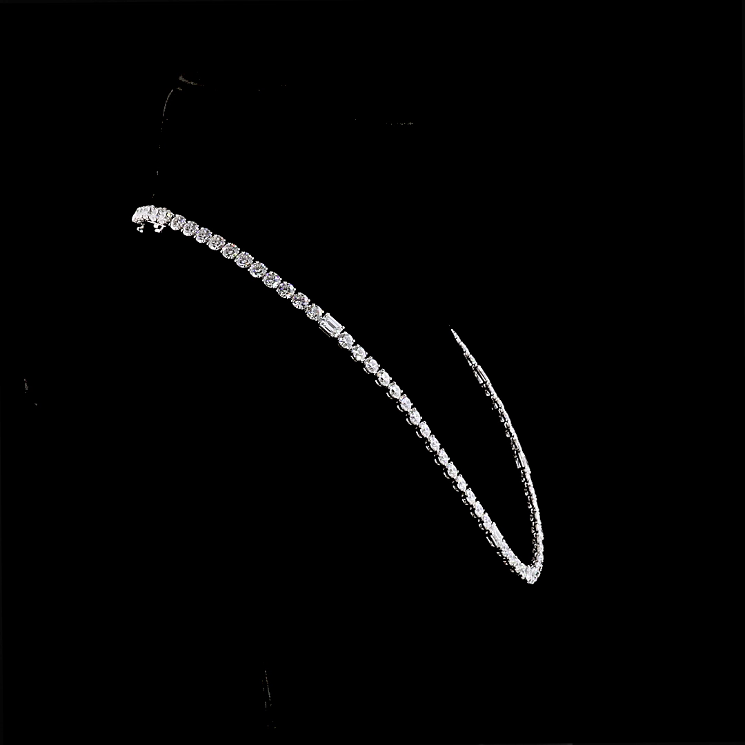 44.17 CTTW Emerald Lab Grown Diamond Tennis Necklace 19" (E Color and VVS2 Clarity)