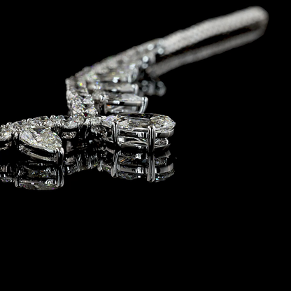 12.89 CTTW Pear Lab Grown Diamond Lariat Necklace 18" (E Color and VS1 Clarity)