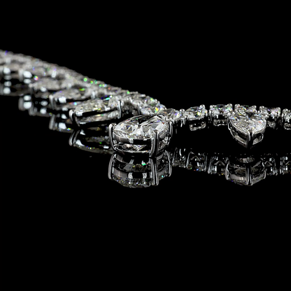 12.89 CTTW Pear Lab Grown Diamond Lariat Necklace 18" (E Color and VS1 Clarity)
