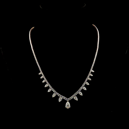 15.09 CTTW Pear Lab Grown Diamond Special Necklace 18" (E Color and VS2 Clarity)