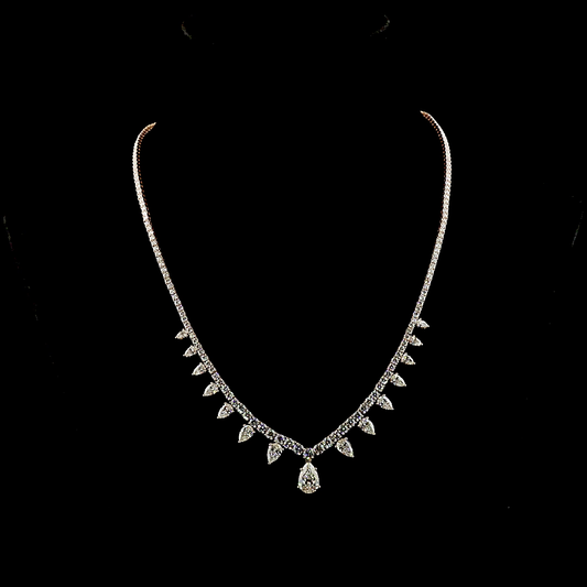 15.09 CTTW Pear Lab Grown Diamond Special Necklace 18" (E Color and VS2 Clarity)