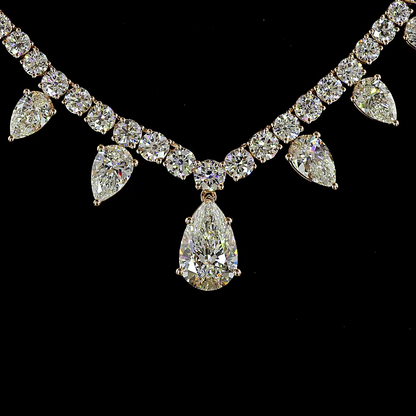 15.09 CTTW Pear Lab Grown Diamond Special Necklace 18" (E Color and VS2 Clarity)