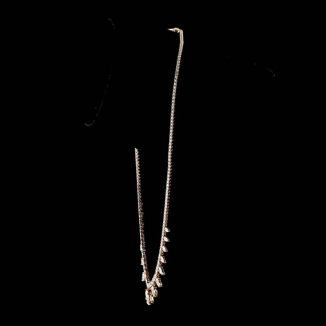 15.09 CTTW Pear Lab Grown Diamond Special Necklace 18" (E Color and VS2 Clarity)