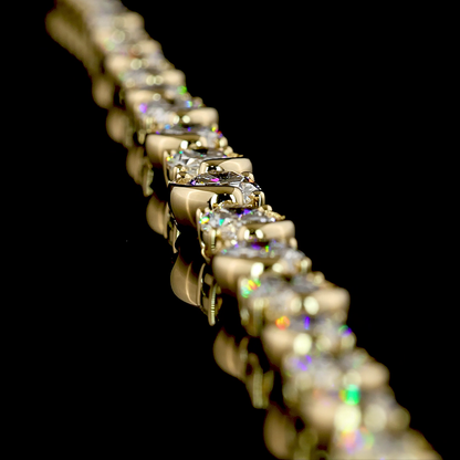 13.60 CTTW Oval Lab Grown Diamond Riviera Necklace 16.5" (E Color and VS1 Clarity)
