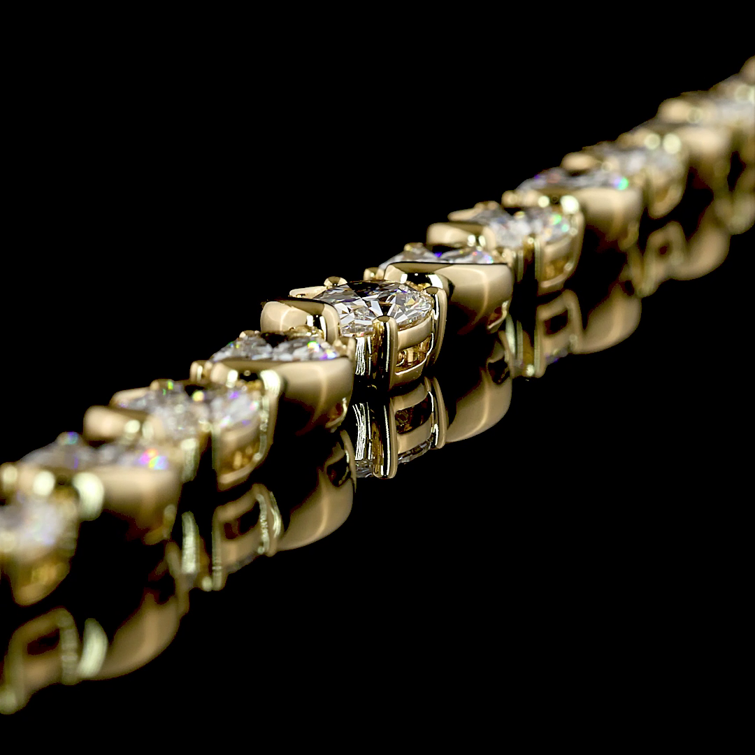 13.60 CTTW Oval Lab Grown Diamond Riviera Necklace 16.5" (E Color and VS1 Clarity)