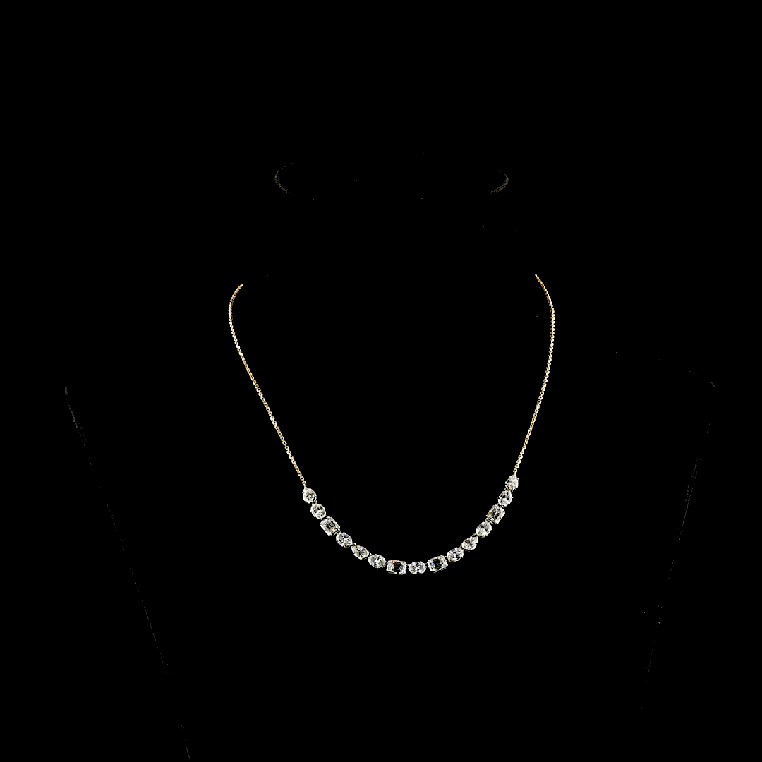 3.92 CTTW MIX Lab Grown Diamond Tennis Necklace 16" (F Color and VS1 Clarity)