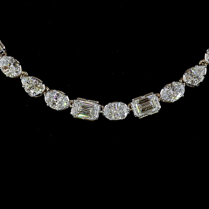 3.92 CTTW MIX Lab Grown Diamond Tennis Necklace 16" (E Color and VS1 Clarity)