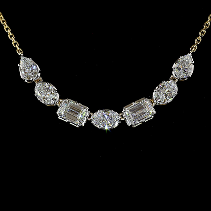 1.87 CTTW MIX Lab Grown Diamond Tennis Necklace 16" (E Color and VS1 Clarity)