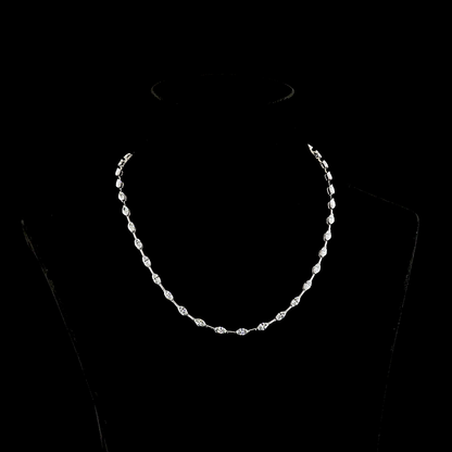 9.81 CTTW Marquise Lab Grown Diamond Station Necklace 16.5" (E Color and VS1 Clarity)