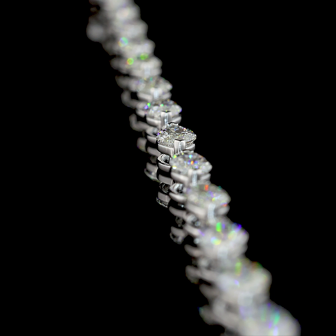 9.81 CTTW Marquise Lab Grown Diamond Station Necklace 16.5" (E Color and VS1 Clarity)