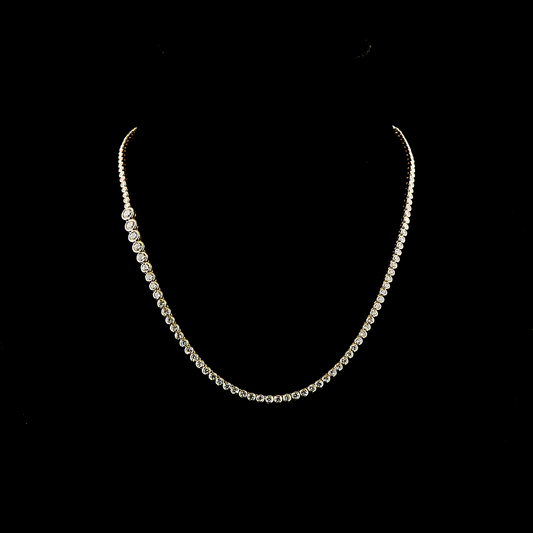 5.71 CTTW Round Lab Grown Diamond Riviera Necklace 16.5" (F Color and VS1 Clarity)