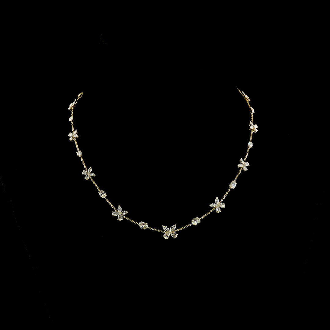 5.10 CTTW MIX Lab Grown Diamond Station Necklace 16.5" (F Color and VS1 Clarity)