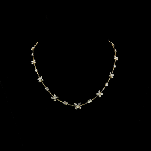 5.10 CTTW MIX Lab Grown Diamond Station Necklace 16.5" (F Color and VS1 Clarity)