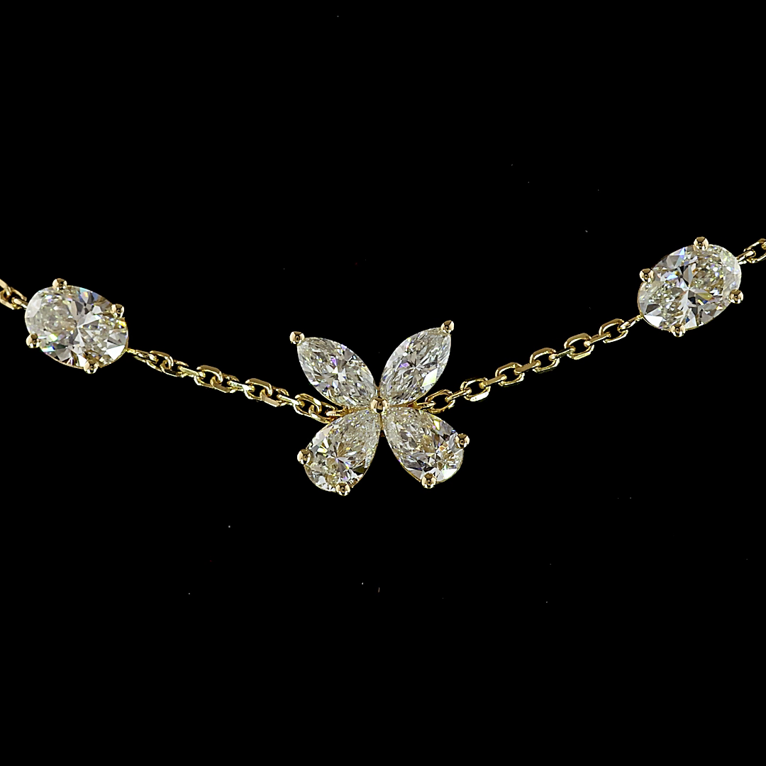 5.10 CTTW MIX Lab Grown Diamond Station Necklace 16.5" (F Color and VS1 Clarity)