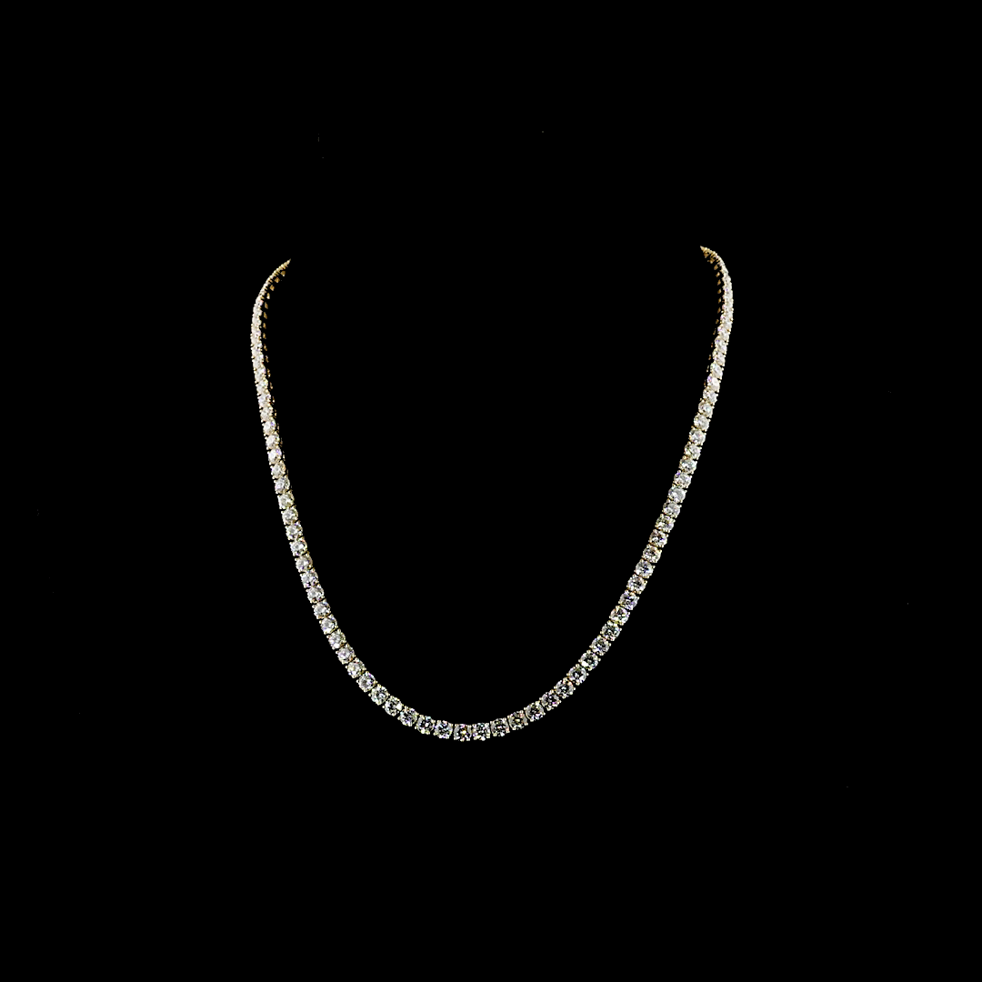 20.53 CTTW Round Lab Grown Diamond Tennis Necklace 16.5" (E/F Color and VS1/VS Clarity)