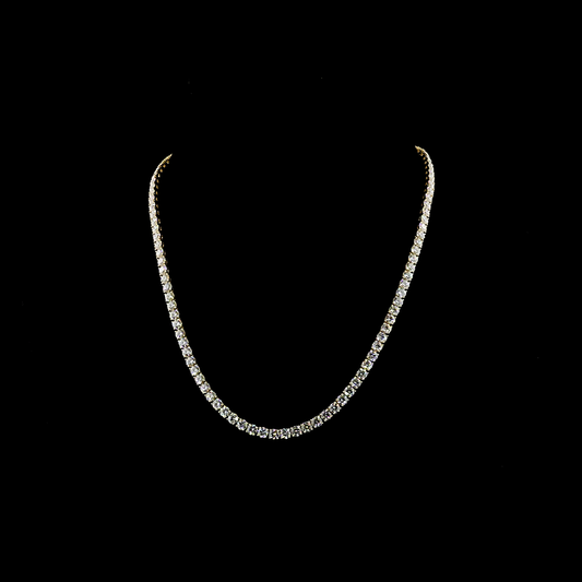 20.68 CTTW Round Lab Grown Diamond Tennis Necklace 16.5" (E Color and VS1 Clarity)