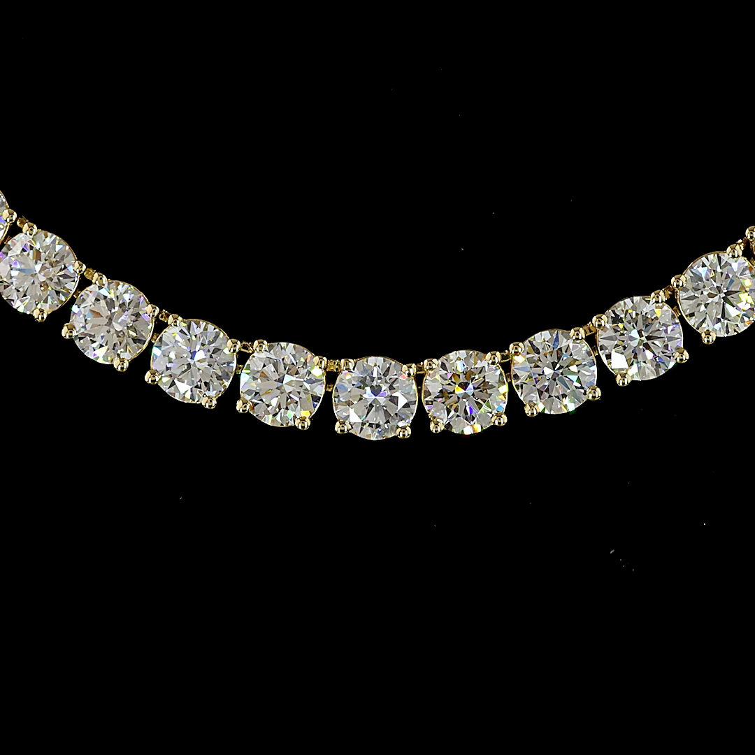 20.53 CTTW Round Lab Grown Diamond Tennis Necklace 16.5" (E/F Color and VS1/VS Clarity)