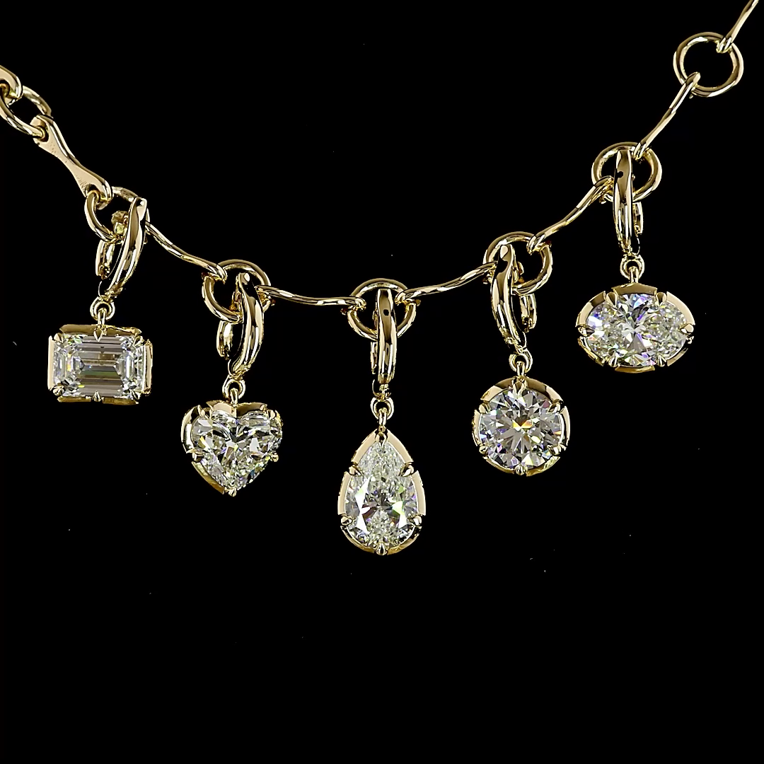 2.63 CTTW MIX Lab Grown Diamond Special Necklace 16.5" (F Color and VS1 Clarity)