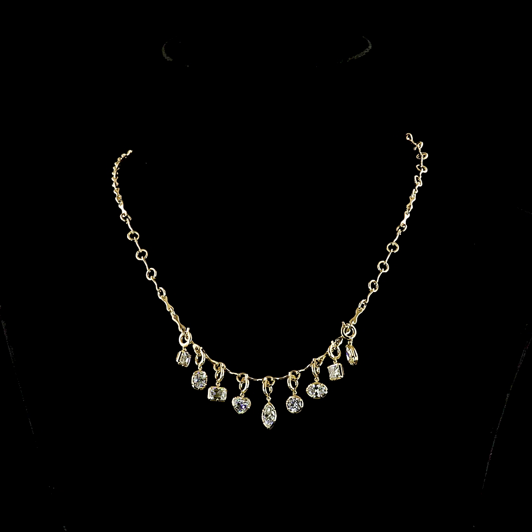 4.66 CTTW MIX Lab Grown Diamond Station Necklace 16" (E Color and VS1 Clarity)