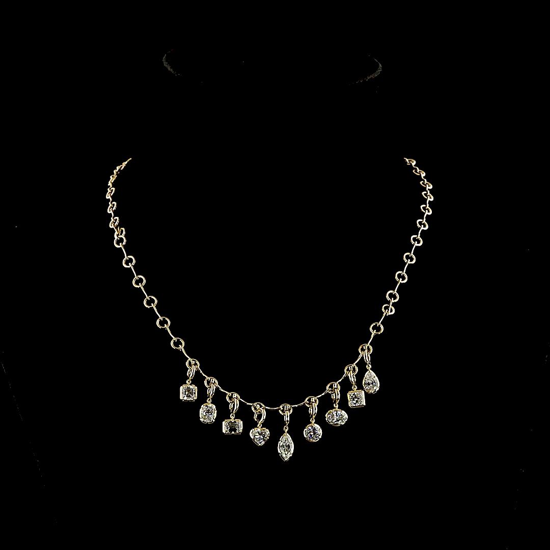 4.68 CTTW MIX Lab Grown Diamond Station Necklace 16.5" (D Color and VS1 Clarity)