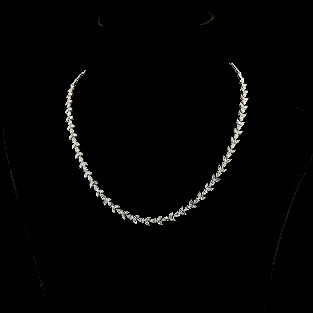 11.97 CTTW Pear Lab Grown Diamond Special Necklace 16" (E Color and VS1 Clarity)