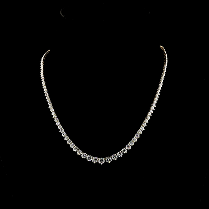 12.15 CTTW Round Lab Grown Diamond Riviera Necklace 16" (F Color and VS1 Clarity)