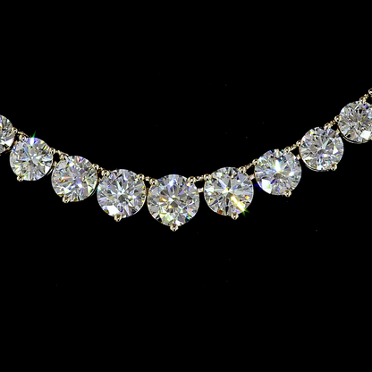 12.15 CTTW Round Lab Grown Diamond Riviera Necklace 16" (F Color and VS1 Clarity)