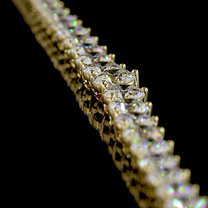 12.15 CTTW Round Lab Grown Diamond Riviera Necklace 16" (F Color and VS1 Clarity)
