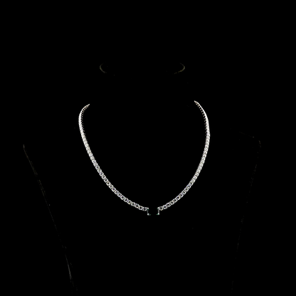 17.44 CTTW Emerald Lab Grown Diamond Tennis Necklace 16.5" (VS1 Clarity)