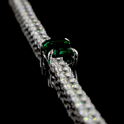 17.44 CTTW Emerald Lab Grown Diamond Tennis Necklace 16.5" (VS1 Clarity)