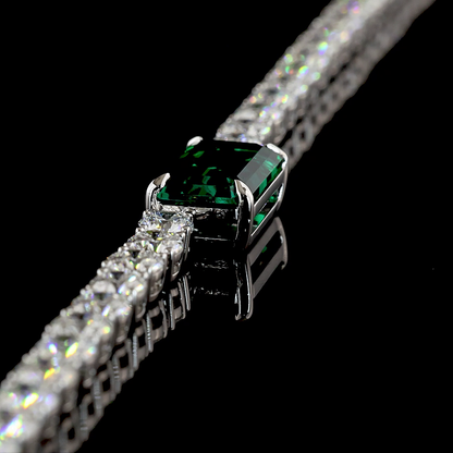 17.44 CTTW Emerald Lab Grown Diamond Tennis Necklace 16.5" (VS1 Clarity)