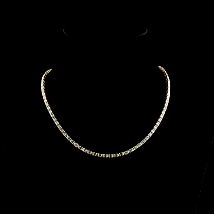 13.75 CTTW Emerald Lab Grown Diamond Tennis Necklace 16" (E Color and VS1 Clarity)