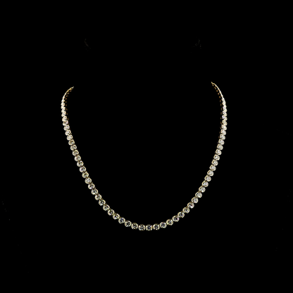 14.36 CTTW Round Lab Grown Diamond Tennis Necklace 16" (E Color and VS1 Clarity)